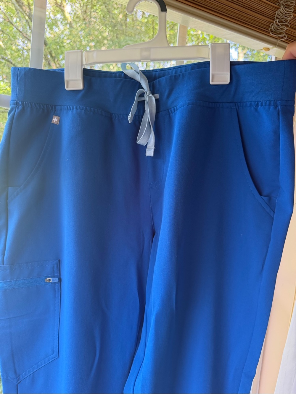 FIGS Zamora Royal Blue Jogger Cargo Scrub Pants with Drawstring